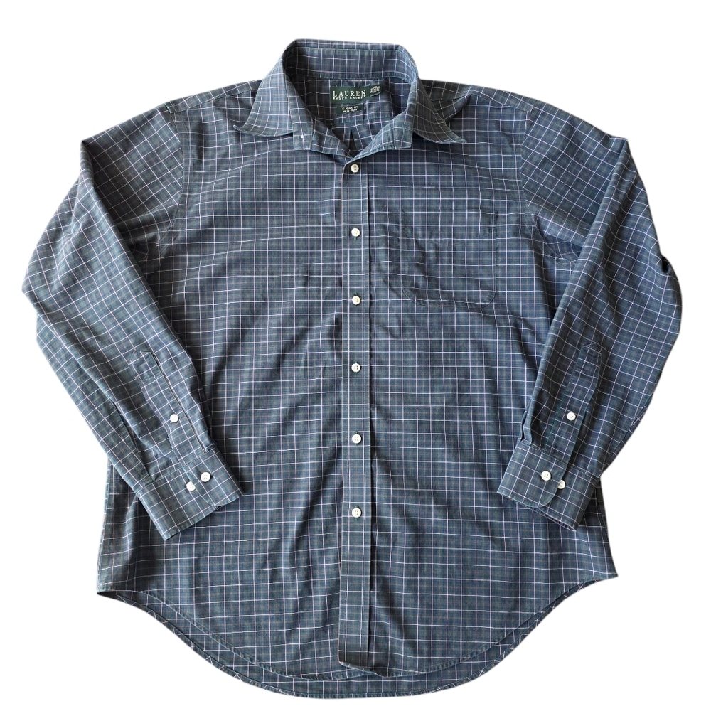 Lauren Ralph Lauren Tartan Plaid Lightweight Cotton Button-down, Men Size 16.5